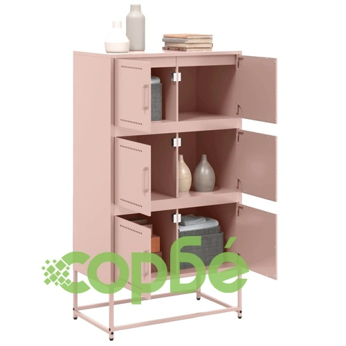 Бюфет, розов, 68,5x38,5x123,5 см, стомана ➤ топ цена ➤ sorbe.bg