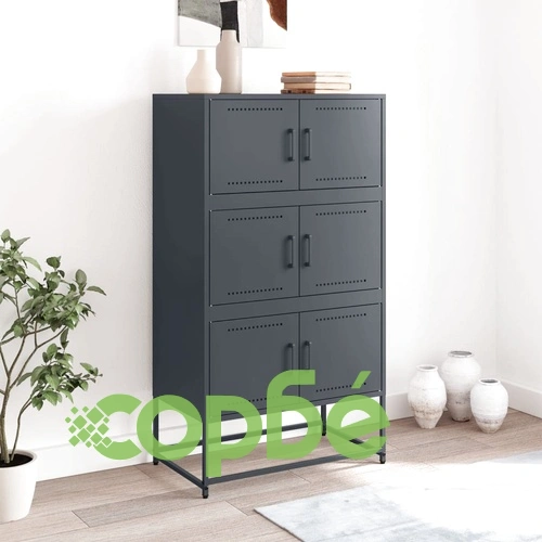 Бюфет, антрацит, 68,5x38,5x123,5 см, стомана ➤ топ цена ➤ sorbe.bg