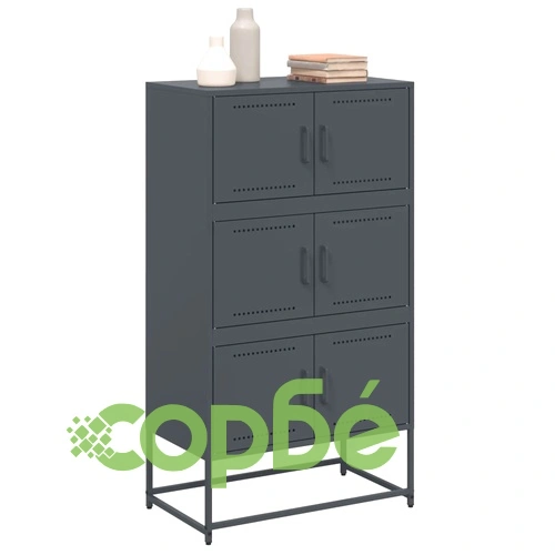 Бюфет, антрацит, 68,5x38,5x123,5 см, стомана ➤ топ цена ➤ sorbe.bg