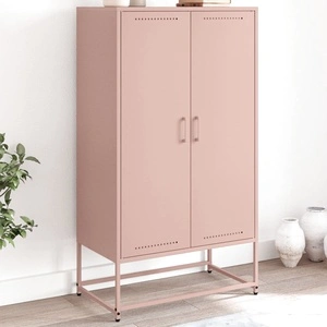 Висок шкаф, розов, 68,5x38,5x123,5 см, стомана