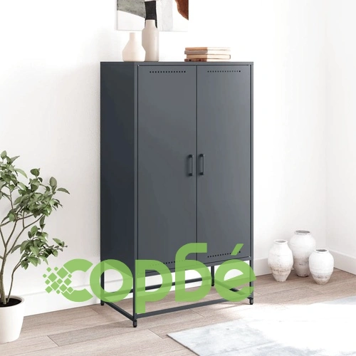 Висок шкаф, антрацит, 68,5x38,5x123,5 см, стомана ➤ топ цена ➤ sorbe.bg