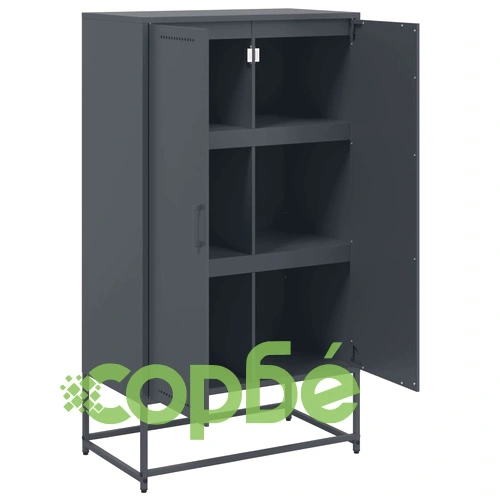 Висок шкаф, антрацит, 68,5x38,5x123,5 см, стомана ➤ топ цена ➤ sorbe.bg