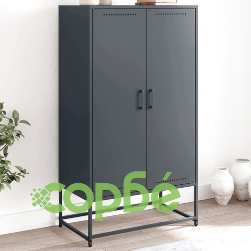 Висок шкаф, антрацит, 68,5x38,5x123,5 см, стомана ➤ топ цена ➤ sorbe.bg