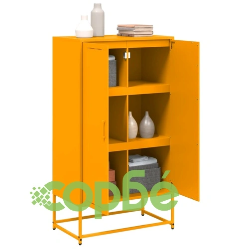 Висок шкаф, горчица жълто, 68,5x38,5x123,5 см, стомана ➤ топ цена ➤ sorbe.bg