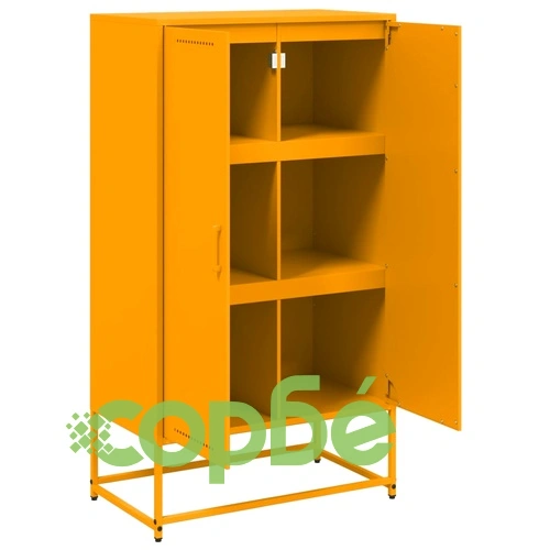 Висок шкаф, горчица жълто, 68,5x38,5x123,5 см, стомана ➤ топ цена ➤ sorbe.bg