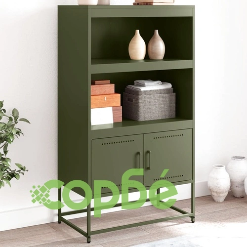 Висок шкаф, маслиненозелен, 68,5x38,5x123,5 см, стомана ➤ топ цена ➤ sorbe.bg