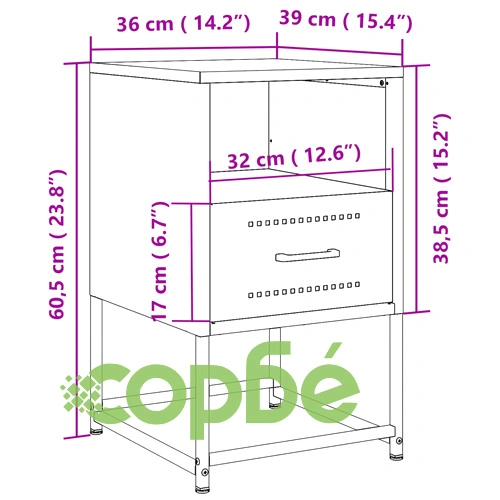 Нощни шкафчета 2 бр бели 36x39x60,5 см стомана ➤ топ цена ➤ sorbe.bg