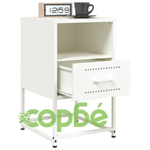 Нощни шкафчета 2 бр бели 36x39x60,5 см стомана ➤ топ цена ➤ sorbe.bg