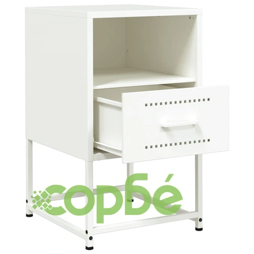 Нощни шкафчета 2 бр бели 36x39x60,5 см стомана ➤ топ цена ➤ sorbe.bg