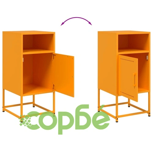 Нощни шкафчета 2 бр горчица жълто 36x39x78 см стомана ➤ топ цена ➤ sorbe.bg