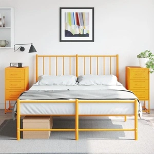 Нощни шкафчета 2 бр горчица жълто 36x39x78 см стомана