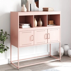 Бюфет, розов, 100,5x39x107 см, стомана