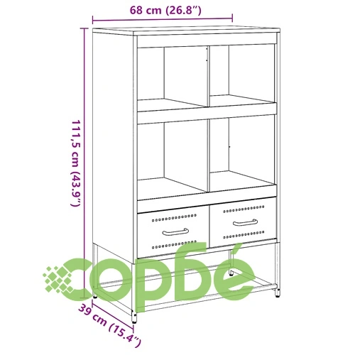 Висок шкаф, горчица жълто, 68x39x111,5 см, стомана ➤ топ цена ➤ sorbe.bg