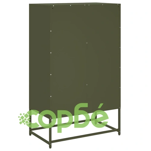 Висок шкаф, маслиненозелен, 68x39x111,5 см, стомана ➤ топ цена ➤ sorbe.bg