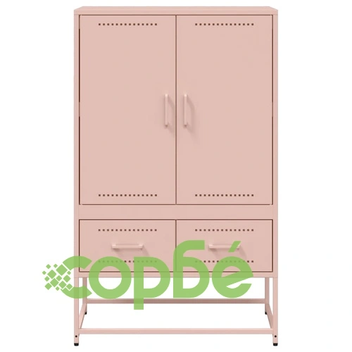 Висок шкаф, розов, 68x39x111,5 см, стомана ➤ топ цена ➤ sorbe.bg
