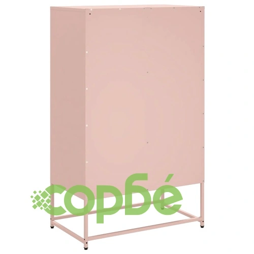 Висок шкаф, розов, 68x39x111,5 см, стомана ➤ топ цена ➤ sorbe.bg