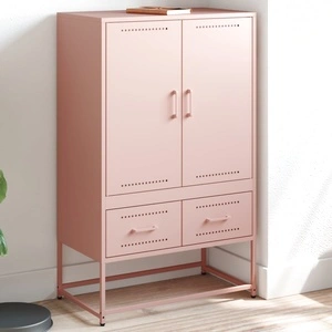 Висок шкаф, розов, 68x39x111,5 см, стомана