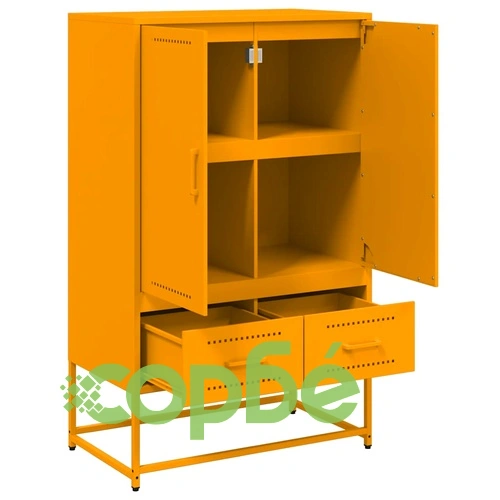 Висок шкаф, горчица жълто, 68x39x111,5 см, стомана ➤ топ цена ➤ sorbe.bg