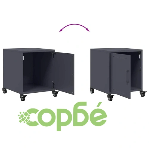 Нощни шкафчета, 2 бр, антрацит, 36x39x43,5 см, стомана ➤ топ цена ➤ sorbe.bg