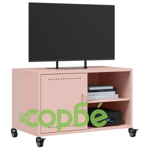 ТВ шкаф, розов, 68x39x43,5 см, стомана ➤ топ цена ➤ sorbe.bg