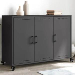 Бюфет, черен, 100,5x39x72 см, стомана