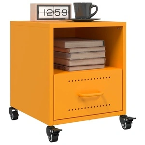 Нощни шкафчета 2 бр горчица жълто 36x39x43,5 см стомана