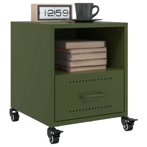 Нощни шкафчета 2 бр маслиненозелени 36x39x43,5 см стомана