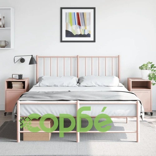 Нощни шкафчета, 2 бр, розови, 36x39x59 см, стомана ➤ топ цена ➤ sorbe.bg