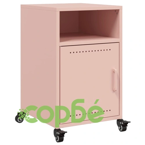 Нощни шкафчета, 2 бр, розови, 36x39x59 см, стомана ➤ топ цена ➤ sorbe.bg