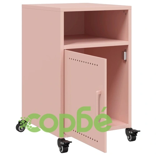 Нощни шкафчета, 2 бр, розови, 36x39x59 см, стомана ➤ топ цена ➤ sorbe.bg