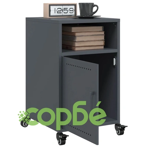 Нощни шкафчета, 2 бр, антрацит, 36x39x59 см, стомана ➤ топ цена ➤ sorbe.bg