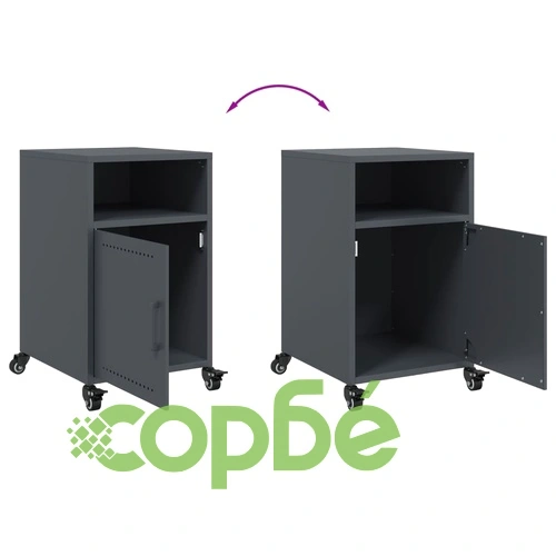 Нощни шкафчета, 2 бр, антрацит, 36x39x59 см, стомана ➤ топ цена ➤ sorbe.bg