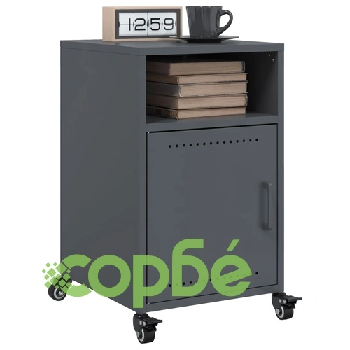 Нощни шкафчета, 2 бр, антрацит, 36x39x59 см, стомана ➤ топ цена ➤ sorbe.bg