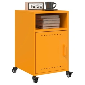 Нощни шкафчета 2 бр горчица жълто 36x39x59 см стомана