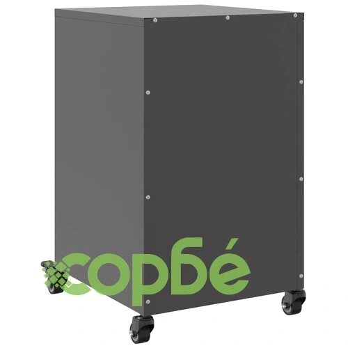 Нощно шкафче, черно, 36x39x59,5 см, стомана ➤ топ цена ➤ sorbe.bg