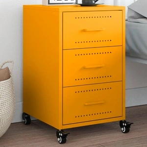 Нощно шкафче, горчица жълто, 36x39x59 см, стомана