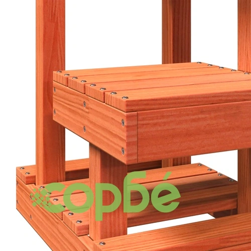 Котешко дърво, восъчнокафяв, 45,5x49x103 см, борово дърво масив ➤ топ цена ➤ sorbe.bg