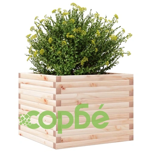 Градинска кашпа 60x60x45,5 см масивна борова дървесина ➤ топ цена ➤ sorbe.bg