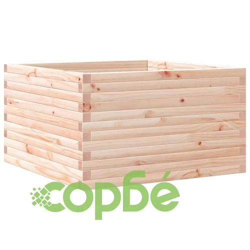 Градинска кашпа 80x80x45,5 см масивна борова дървесина ➤ топ цена ➤ sorbe.bg
