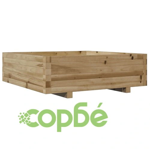 Градинска кашпа, 80x80x26,5 см, импрегнирано борово дърво ➤ топ цена ➤ sorbe.bg