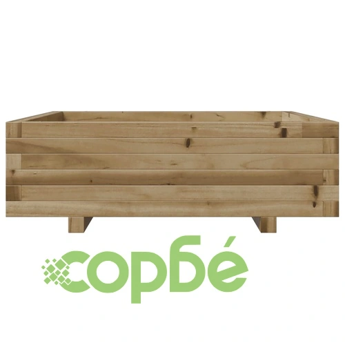 Градинска кашпа, 80x80x26,5 см, импрегнирано борово дърво ➤ топ цена ➤ sorbe.bg