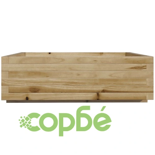 Градинска кашпа, 80x80x26,5 см, импрегнирано борово дърво ➤ топ цена ➤ sorbe.bg