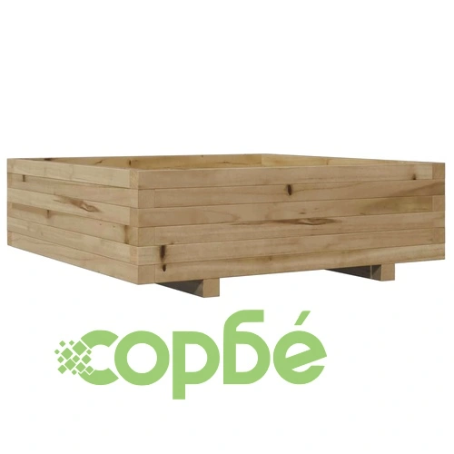 Градинска кашпа, 80x80x26,5 см, импрегнирано борово дърво ➤ топ цена ➤ sorbe.bg