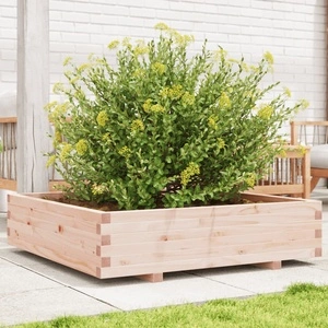 Градинска кашпа 100x100x26,5 см масивна борова дървесина