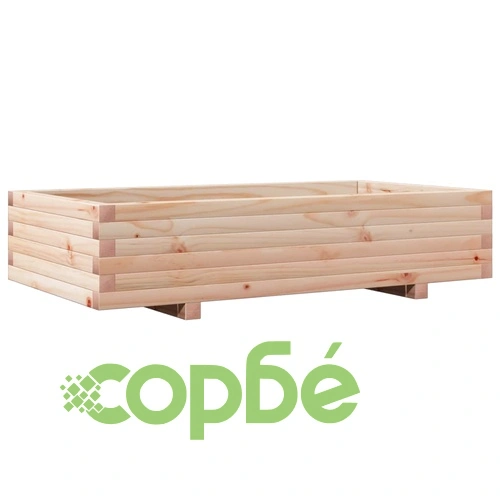 Градинска кашпа 110x60x26,5 см масивна борова дървесина ➤ топ цена ➤ sorbe.bg
