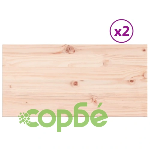 Плотове за маси, 2 бр, 90x45x2,5 см, правоъгълни, бор масив ➤ топ цена ➤ sorbe.bg