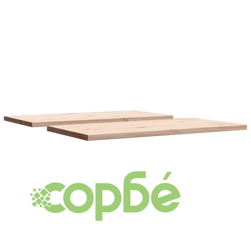 Плотове за маси, 2 бр, 90x45x2,5 см, правоъгълни, бор масив ➤ топ цена ➤ sorbe.bg