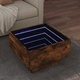 Маса за кафе с LED, опушен дъб, 50x50x30 см, инженерно дърво