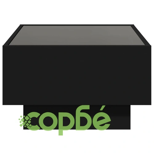 Маса за кафе с LED, черна, 70x50x30 см, инженерно дърво ➤ топ цена ➤ sorbe.bg