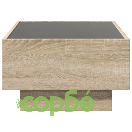 Маса за кафе с LED, дъб сонома, 70x50x30 см, инженерно дърво ➤ топ цена ➤ sorbe.bg